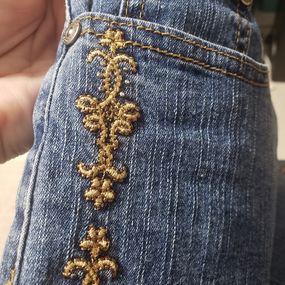 COS Jeans Sz 4 Embroidered Capri Jeans - Picture 9 of 11